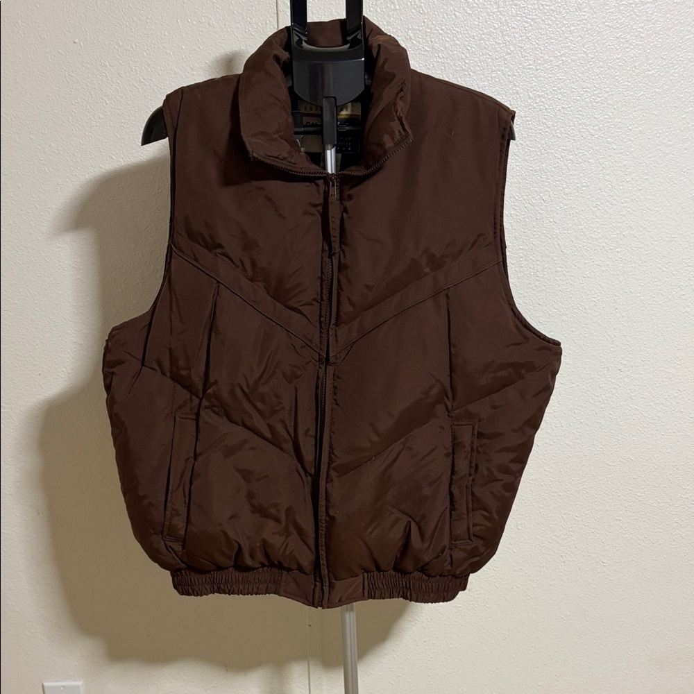 Wrangler Dark Brown Puffer Vest Men’s Xl
